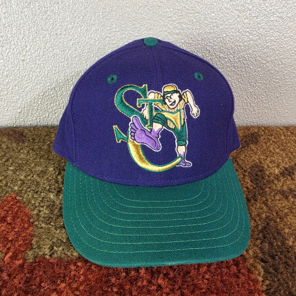 New Era 5950 St Lucie Mets Hat Mens 6 7/8 Purple Green Vintage MiLB Fitted Cap